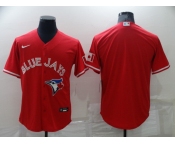 Men's Toronto Blue Jays Blank Red Stitched MLB Cool Base Nike Jersey