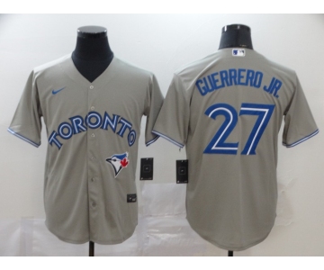 Nike Men's Toronto Blue Jays #27 Vladimir Guerrero Jr.Grey Cool Base  Baseball Jersey