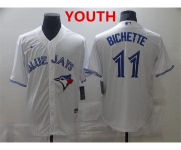 Youth Toronto Blue Jays #11 Bo Bichette White Stitched MLB Cool Base Nike Jersey