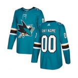 Adidas San Jose Sharks Customized Authentic Teal Green Home NHL Jersey