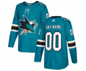 Adidas San Jose Sharks Customized Authentic Teal Green Home NHL Jersey