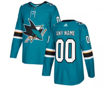 Adidas San Jose Sharks Customized Authentic Teal Green Home NHL Jersey