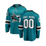 San Jose Sharks Customized Fanatics Branded Teal Green Home Breakaway NHL Jersey