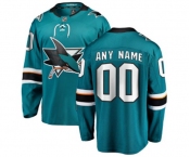 San Jose Sharks Customized Fanatics Branded Teal Green Home Breakaway NHL Jersey