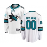 San Jose Sharks Customized Fanatics Branded White Away Breakaway NHL Jersey