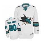 Women Reebok San Jose Sharks Customized Authentic White Away NHL Jersey