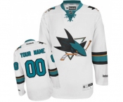 Women Reebok San Jose Sharks Customized Authentic White Away NHL Jersey