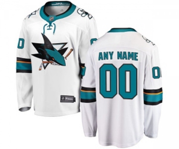 Youth San Jose Sharks Customized Fanatics Branded White Away Breakaway NHL Jersey