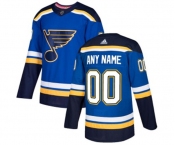 Youth Adidas St. Louis Blues Customized Authentic Royal Blue Home NHL Jersey