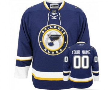 Youth Reebok St. Louis Blues Customized Authentic Navy Blue Third NHL Jersey