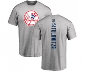 Baseball New York Yankees #12 Troy Tulowitzki Ash Backer T-Shirt