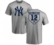 Baseball New York Yankees #12 Troy Tulowitzki Gray RBI T-Shirt