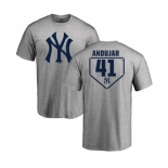 Baseball New York Yankees #41 Miguel Andujar Gray RBI T-Shirt