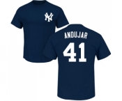 Baseball New York Yankees #41 Miguel Andujar Navy Blue Name & Number T-Shirt