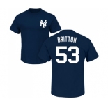 Baseball New York Yankees #53 Zach Britton Navy Blue Name & Number T-Shirt