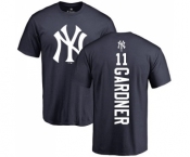 MLB Nike New York Yankees #11 Brett Gardner Navy Blue Backer T-Shirt