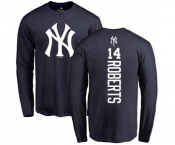 MLB Nike New York Yankees #14 Brian Roberts Navy Blue Backer Long Sleeve T-Shirt