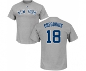 MLB Nike New York Yankees #18 Didi Gregorius Gray Name & Number T-Shirt