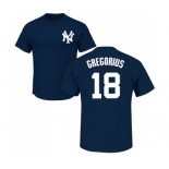 MLB Nike New York Yankees #18 Didi Gregorius Navy Blue Name & Number T-Shirt