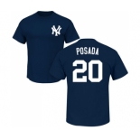 MLB Nike New York Yankees #20 Jorge Posada Navy Blue Name & Number T-Shirt