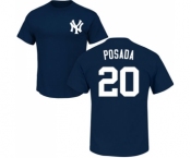 MLB Nike New York Yankees #20 Jorge Posada Navy Blue Name & Number T-Shirt