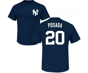 MLB Nike New York Yankees #20 Jorge Posada Navy Blue Name & Number T-Shirt