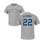 MLB Nike New York Yankees #22 Jacoby Ellsbury Gray Name & Number T-Shirt