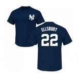 MLB Nike New York Yankees #22 Jacoby Ellsbury Navy Blue Name & Number T-Shirt