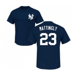 MLB Nike New York Yankees #23 Don Mattingly Navy Blue Name & Number T-Shirt