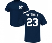 MLB Nike New York Yankees #23 Don Mattingly Navy Blue Name & Number T-Shirt