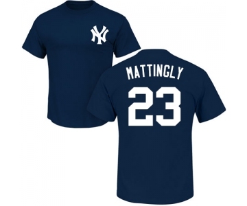 MLB Nike New York Yankees #23 Don Mattingly Navy Blue Name & Number T-Shirt