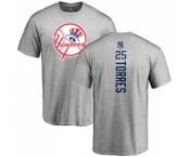 MLB Nike New York Yankees #25 Gleyber Torres Ash Backer T-Shirt