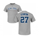 MLB Nike New York Yankees #27 Giancarlo Stanton Gray Name & Number T-Shirt