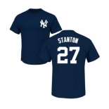 MLB Nike New York Yankees #27 Giancarlo Stanton Navy Blue Name & Number T-Shirt