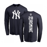 MLB Nike New York Yankees #28 Austin Romine Navy Blue Backer Long Sleeve T-Shirt