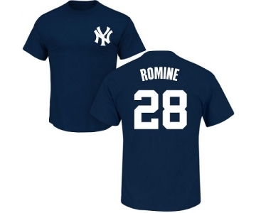 MLB Nike New York Yankees #28 Austin Romine Navy Blue Name & Number T-Shirt