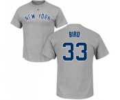 MLB Nike New York Yankees #33 Greg Bird Gray Name & Number T-Shirt