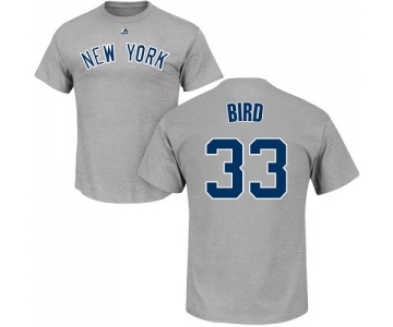 MLB Nike New York Yankees #33 Greg Bird Gray Name & Number T-Shirt