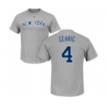 MLB Nike New York Yankees #4 Lou Gehrig Gray Name & Number T-Shirt