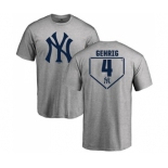 MLB Nike New York Yankees #4 Lou Gehrig Gray RBI T-Shirt