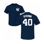 MLB Nike New York Yankees #40 Luis Severino Navy Blue Name & Number T-Shirt