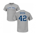 MLB Nike New York Yankees #42 Mariano Rivera Gray Name & Number T-Shirt