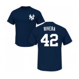 MLB Nike New York Yankees #42 Mariano Rivera Navy Blue Name & Number T-Shirt