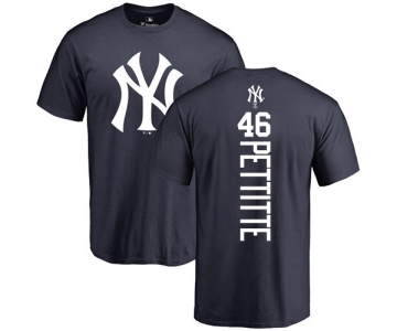 MLB Nike New York Yankees #46 Andy Pettitte Navy Blue Backer T-Shirt