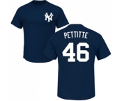 MLB Nike New York Yankees #46 Andy Pettitte Navy Blue Name & Number T-Shirt