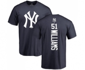 MLB Nike New York Yankees #51 Bernie Williams Navy Blue Backer T-Shirt