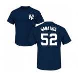 MLB Nike New York Yankees #52 C.C. Sabathia Navy Blue Name & Number T-Shirt