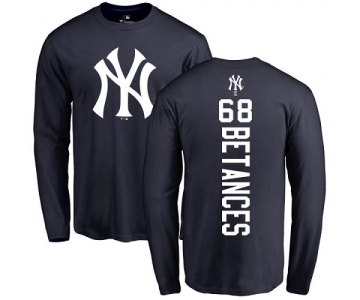 MLB Nike New York Yankees #68 Dellin Betances Navy Blue Backer Long Sleeve T-Shirt