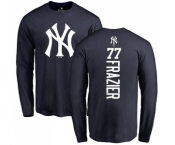 MLB Nike New York Yankees #77 Clint Frazier Navy Blue Backer Long Sleeve T-Shirt