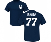 MLB Nike New York Yankees #77 Clint Frazier Navy Blue Name & Number T-Shirt